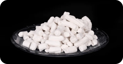 Processed kaolin clay noodles form for ceramic, rubber, and industrial applications