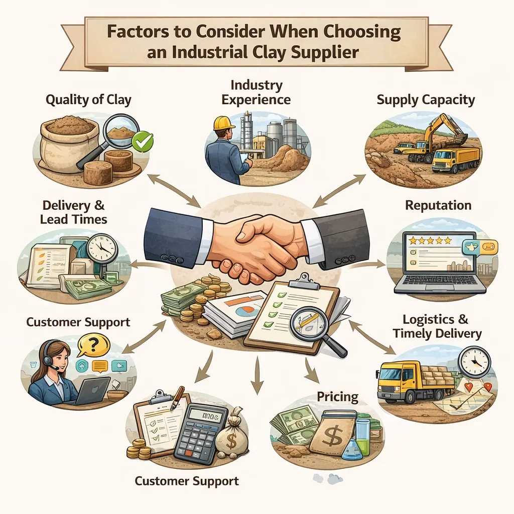 Checklist of factors for choosing an industrial clay supplier